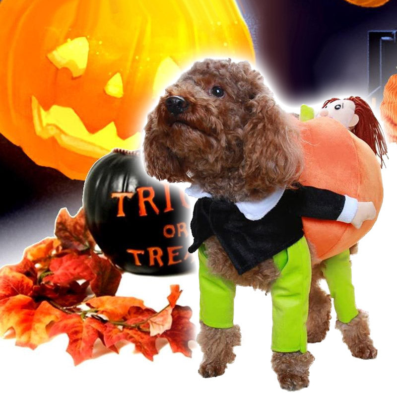Pet Dog Pumpkin Halloween Costume