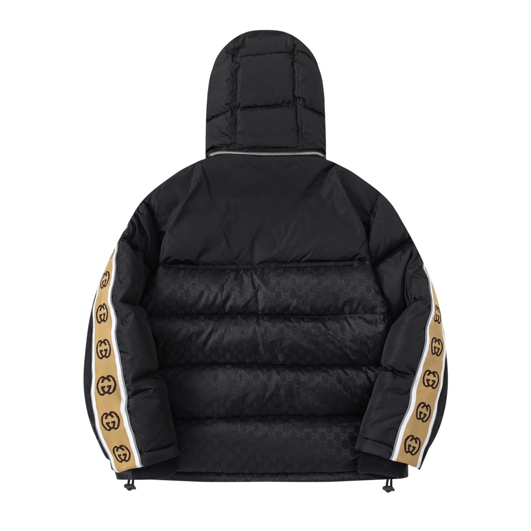 Reflective jacquard striped down jacket