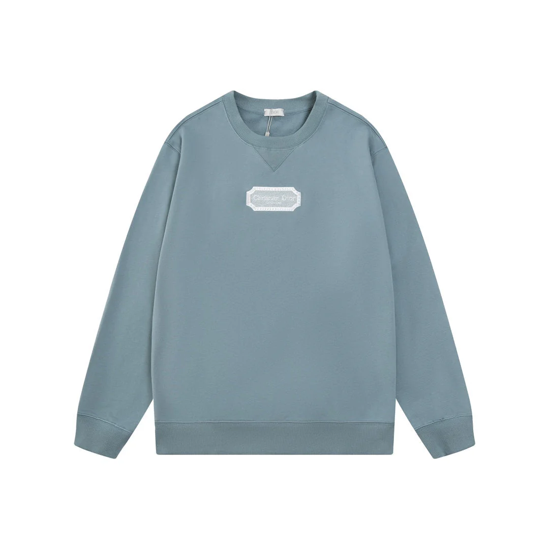 Embroidered crew neck cotton sweatshirt