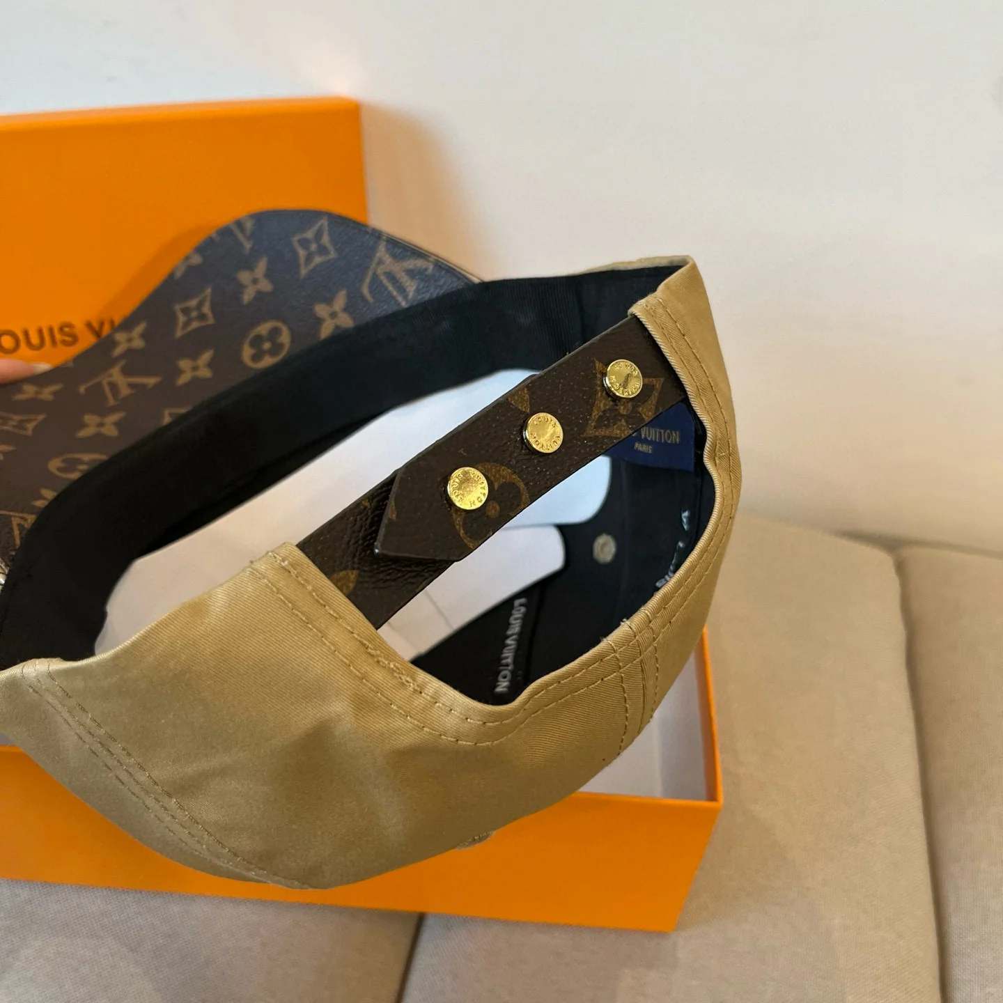 Leather printed baseball cap