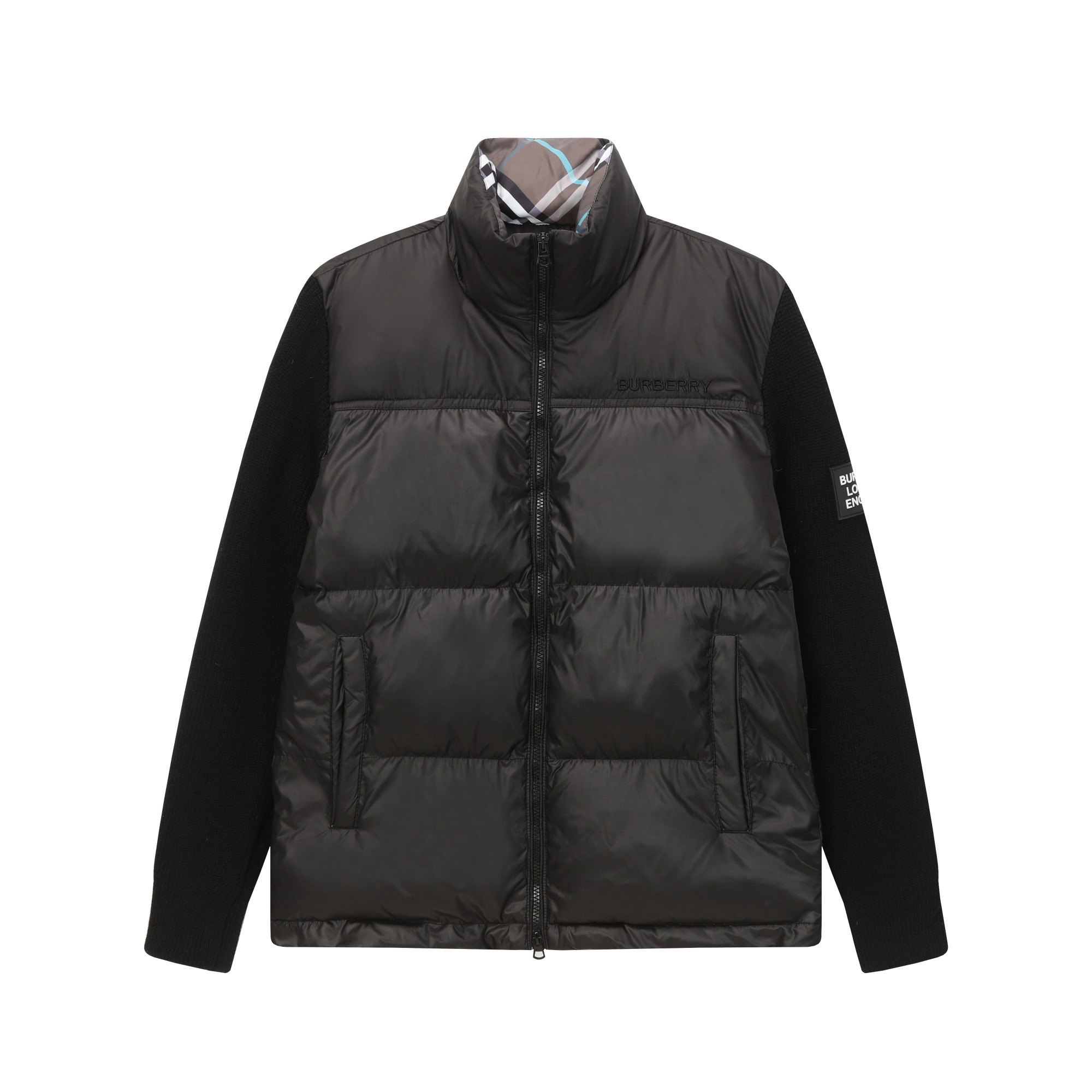 Stand-up collar knitted down jacket