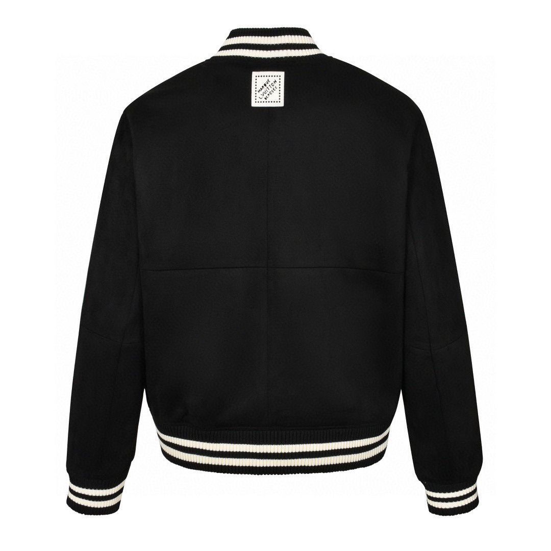 Crystal-embellished suede baseball jacket