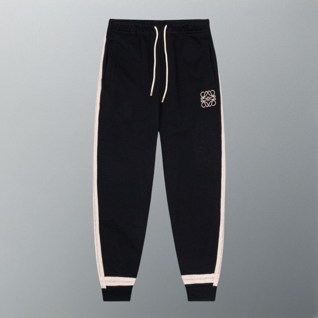 Embroidery drawstring casual trousers
