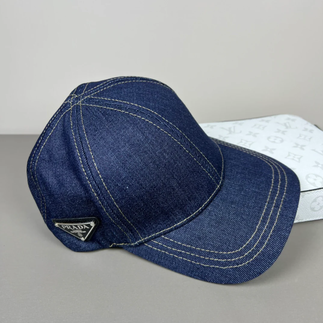 Navy denim baseball cap