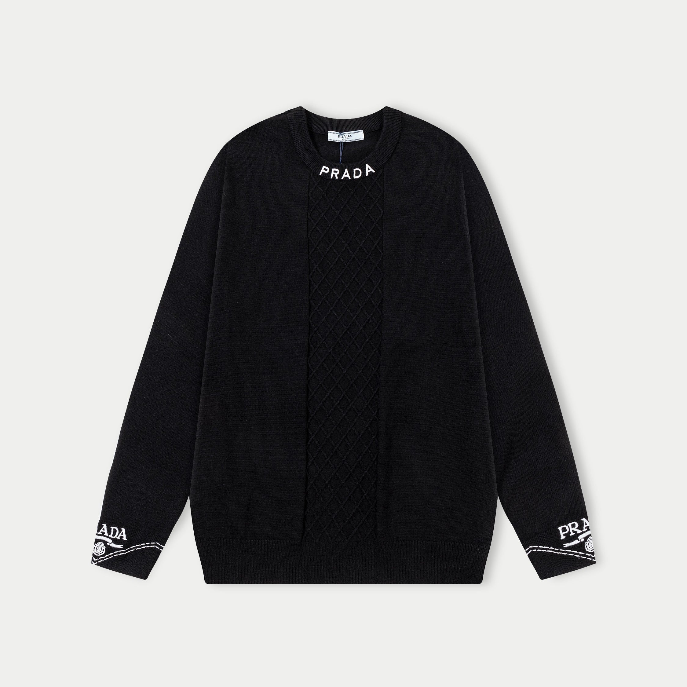 jacquard crew neck cashmere sweatshirt