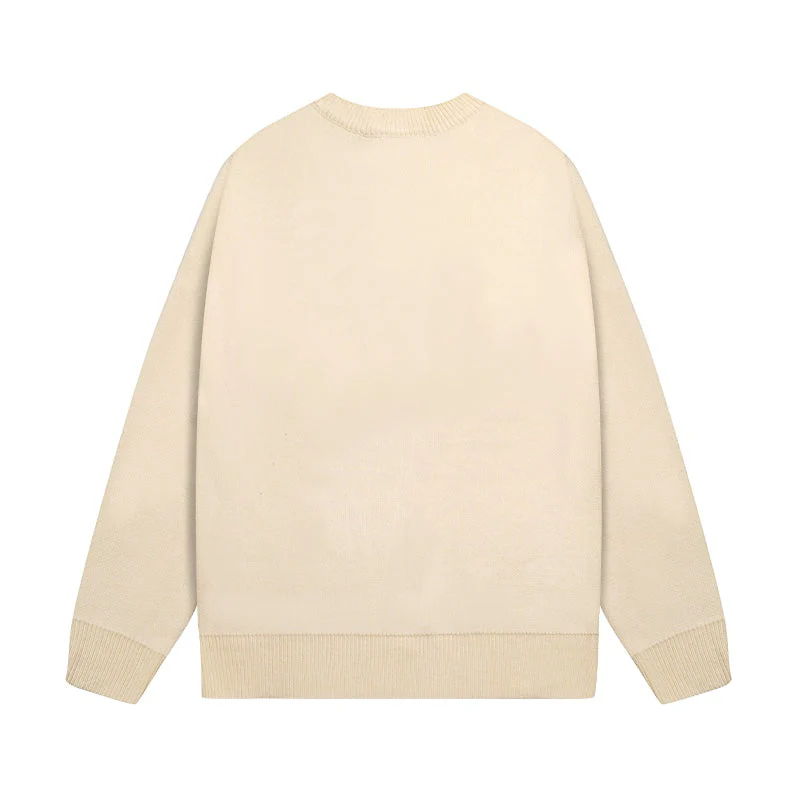 Knitted jacquard cashmere sweatshirt
