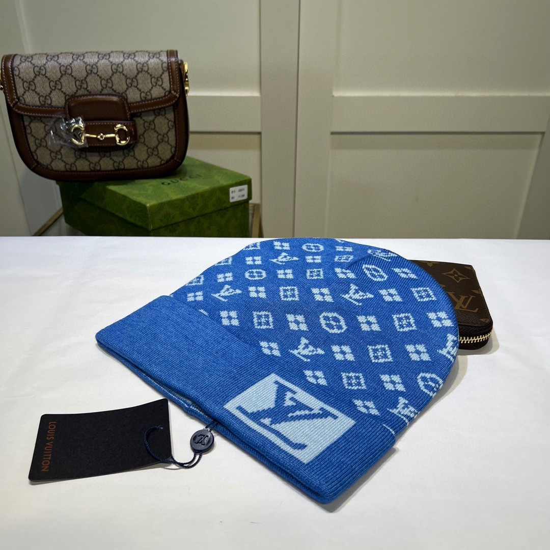 Jacquard knit cashmere beanie