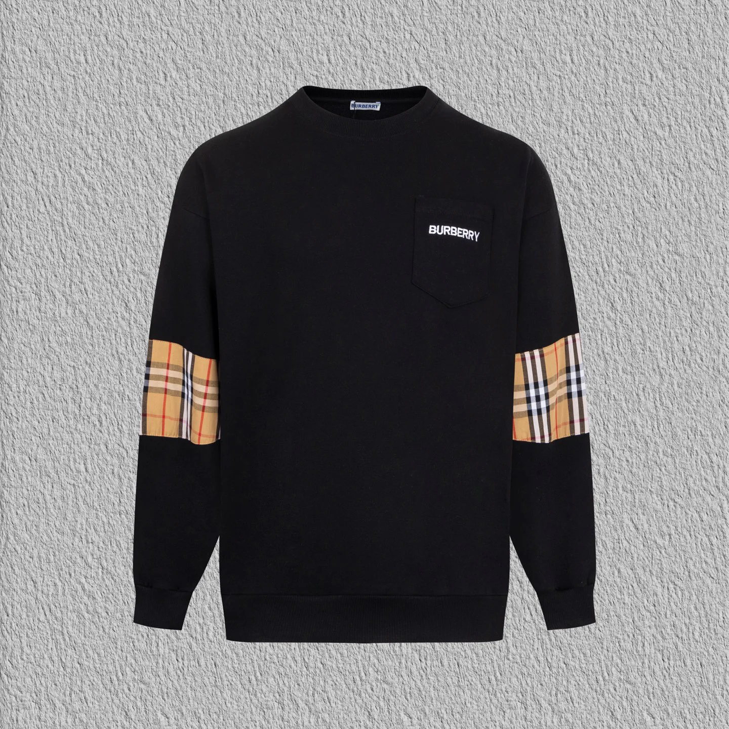 Pocket embroidered cotton sweatshirt