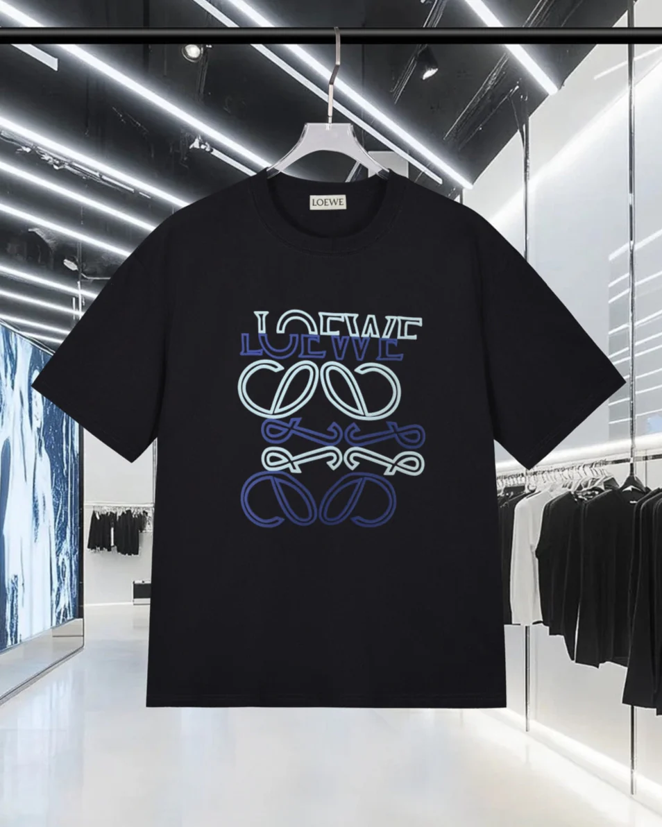 Foamed crew neck cotton T-shirt