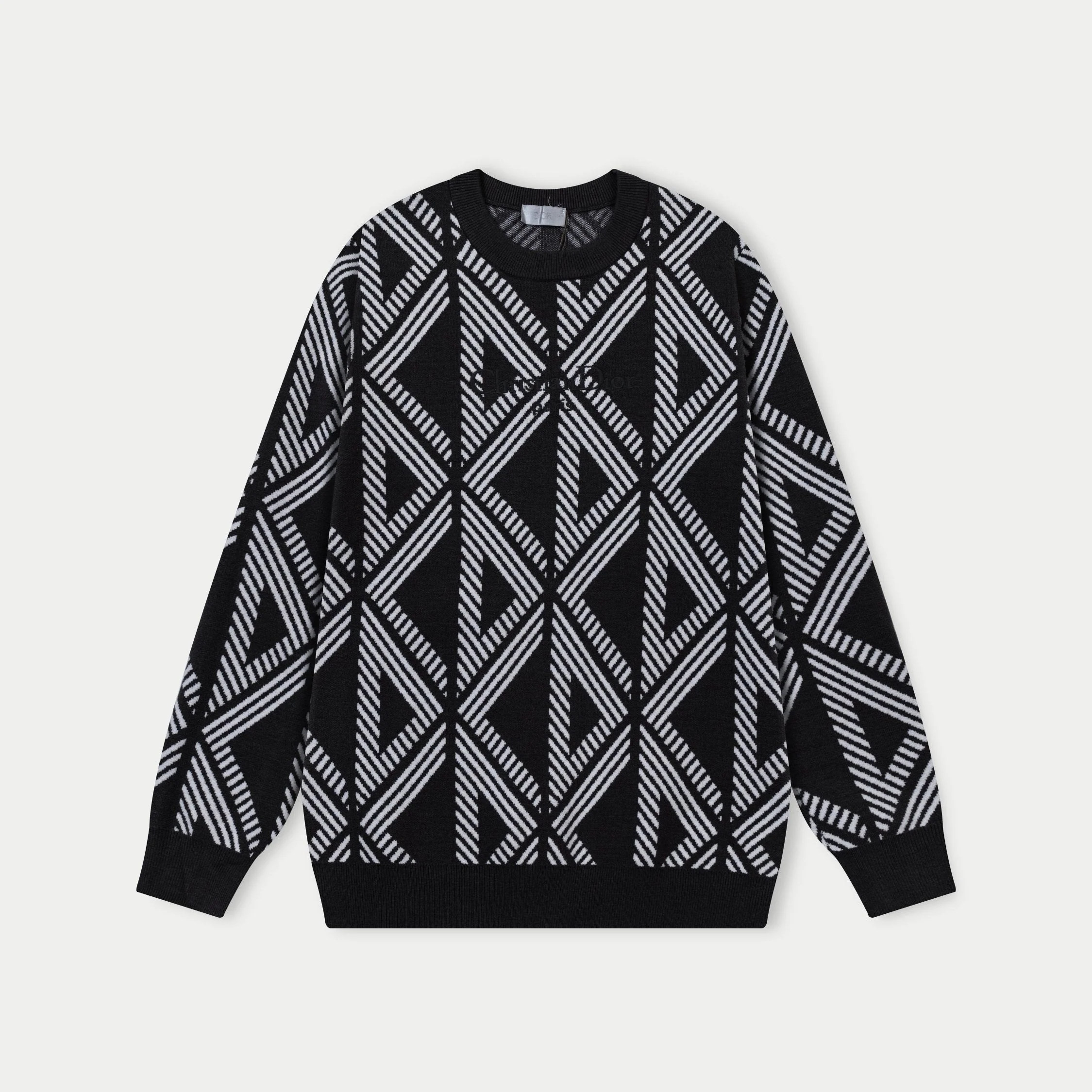 jacquard crew neck sweatshirt