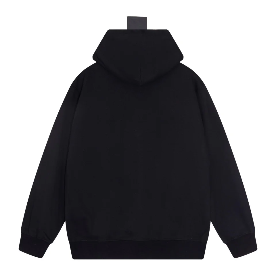 Embroidered cotton hooded sweatshirt