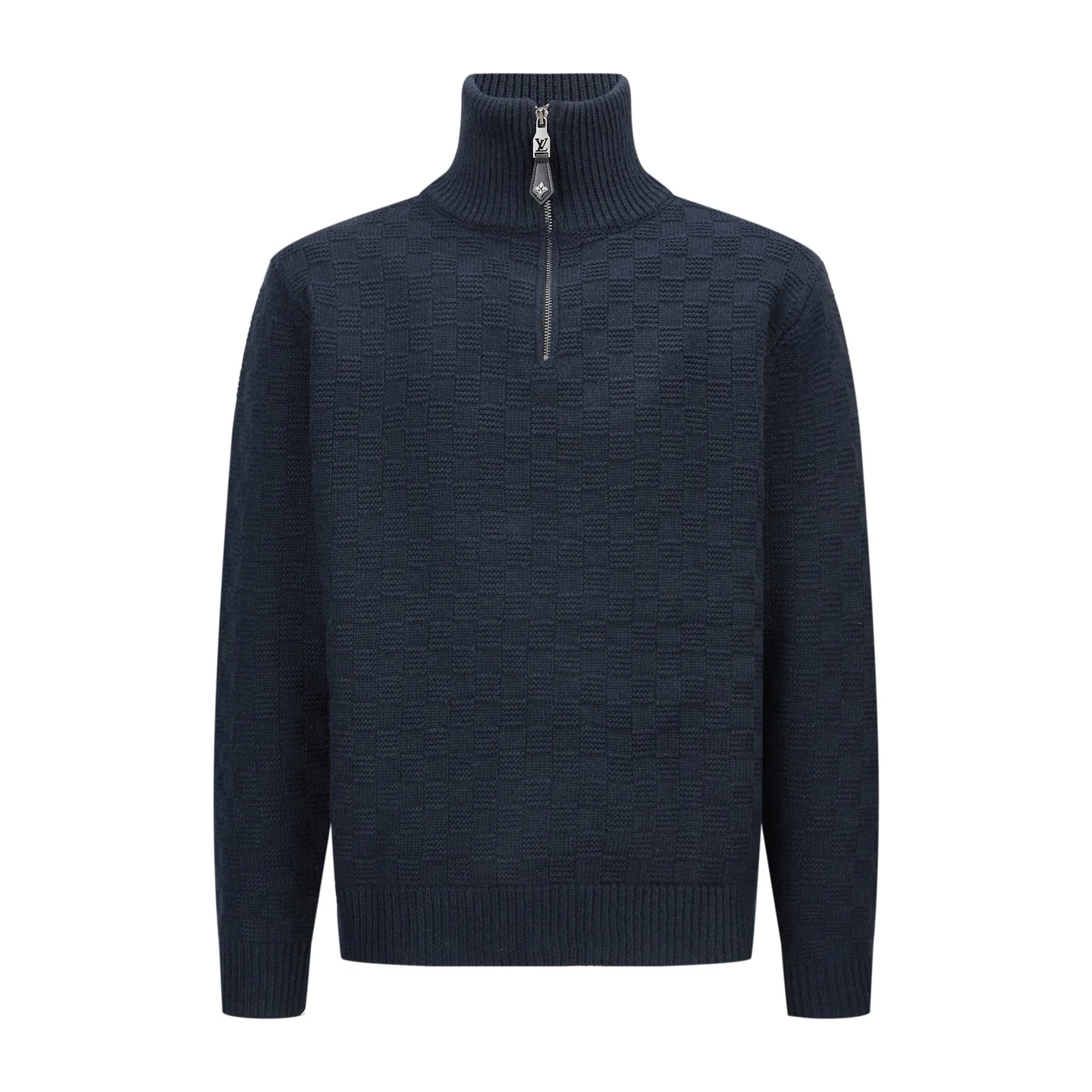 Checkerboard Turtleneck Sweater