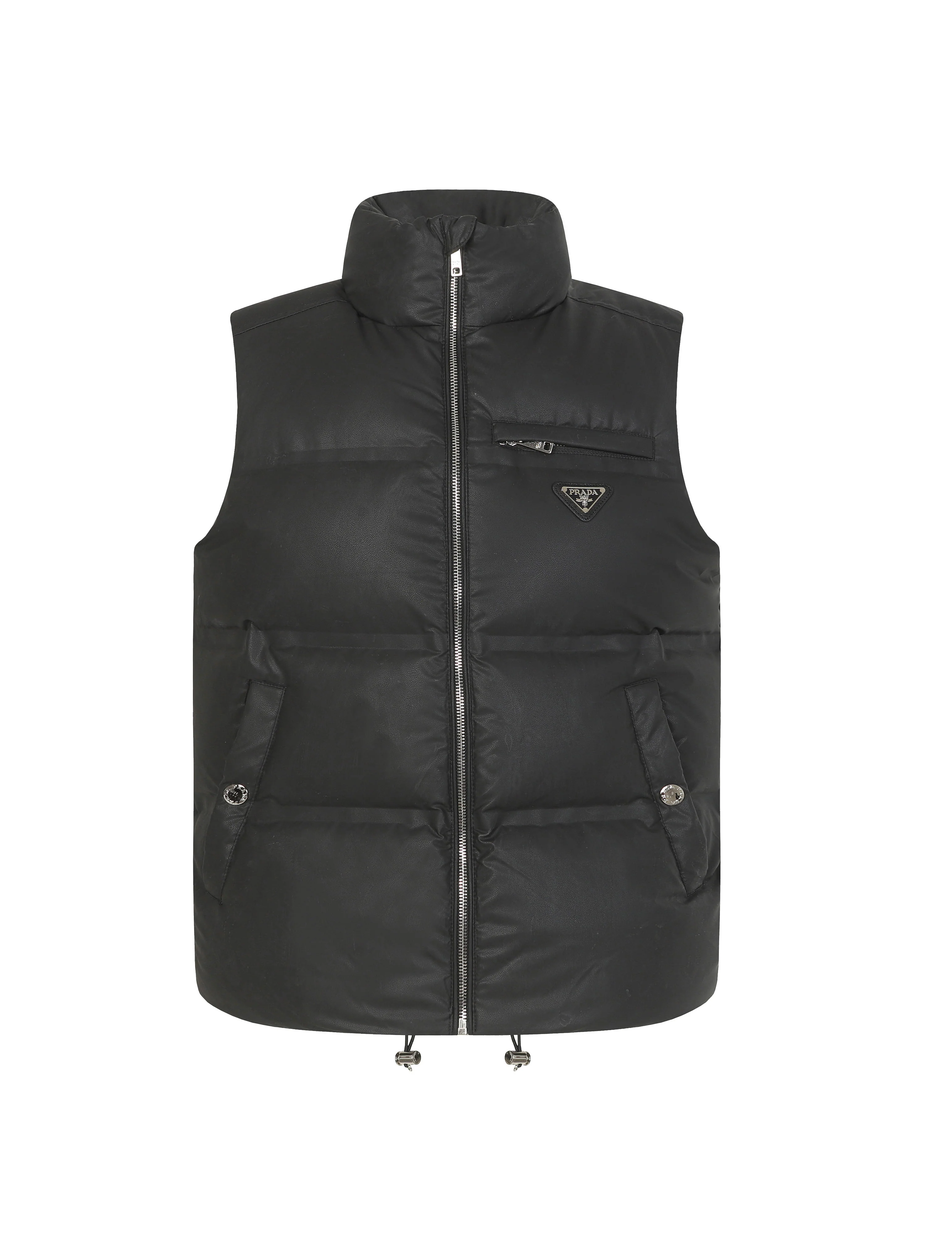Stand collar zipper down vest