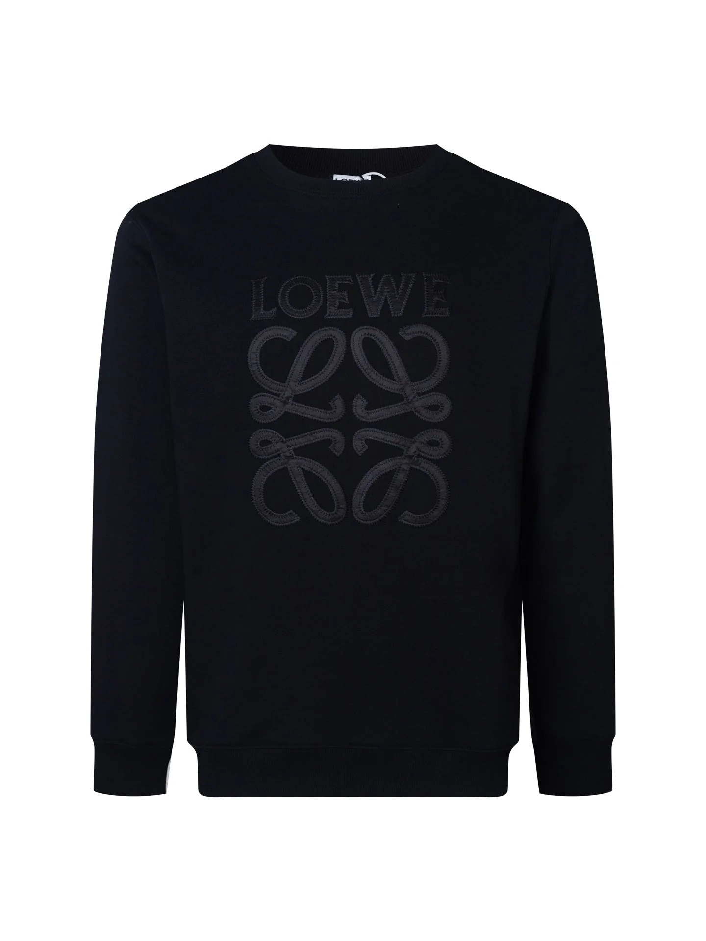Embroidered crew neck cotton sweatshirt