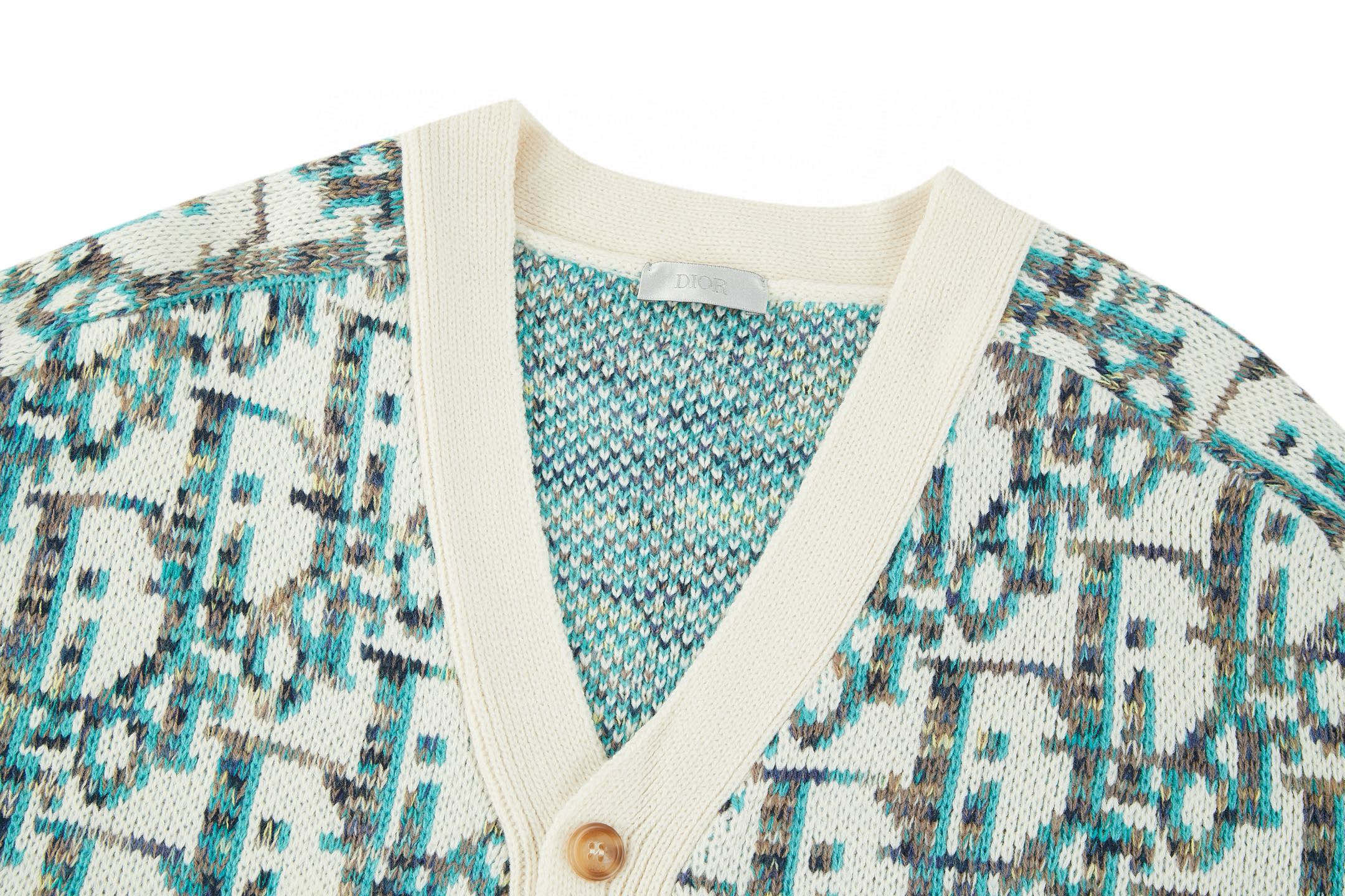 Knitted jacquard cashmere cardigan