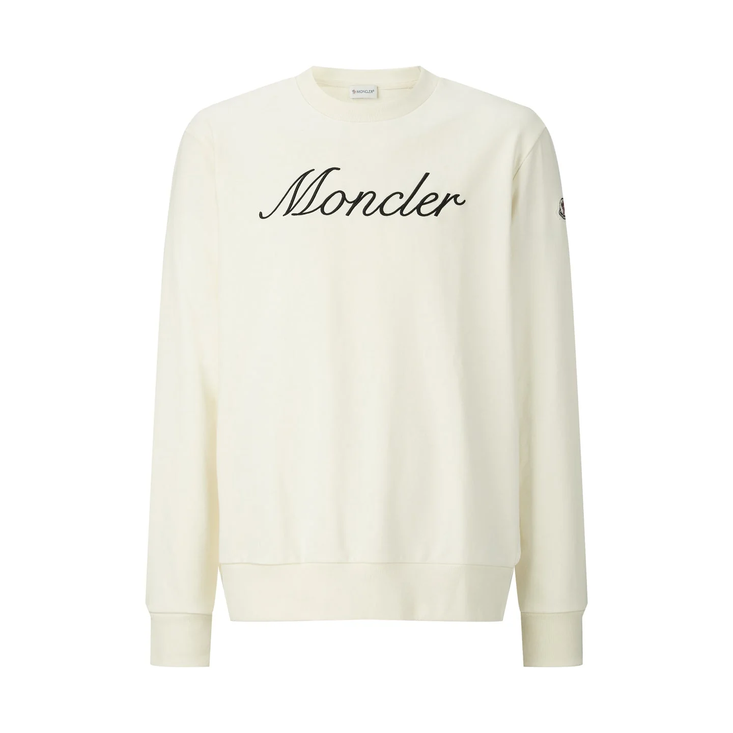 Embroidered crew neck cotton sweatshirt