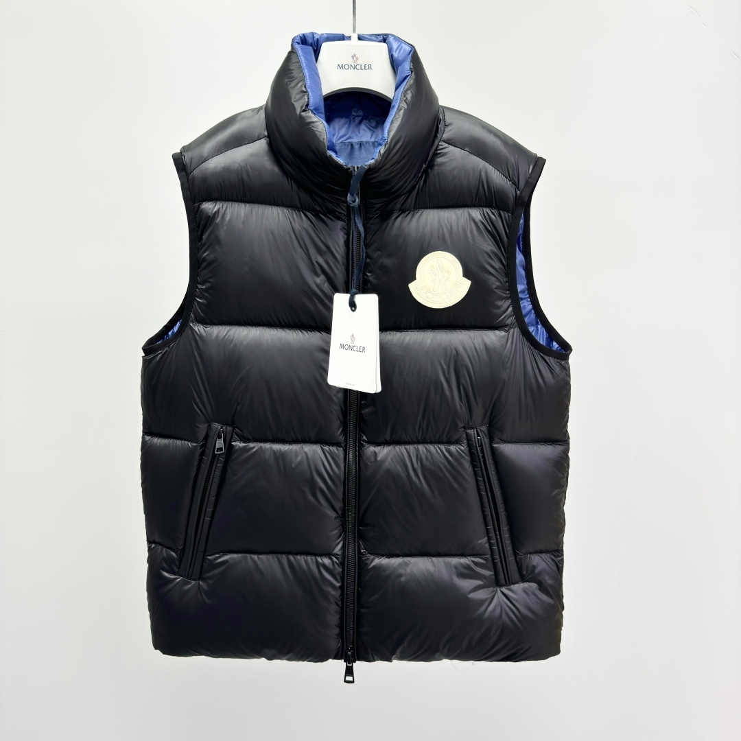 Stand collar zipper down vest