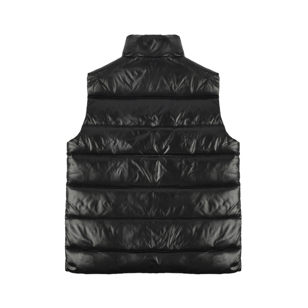 Stand collar zipper down vest