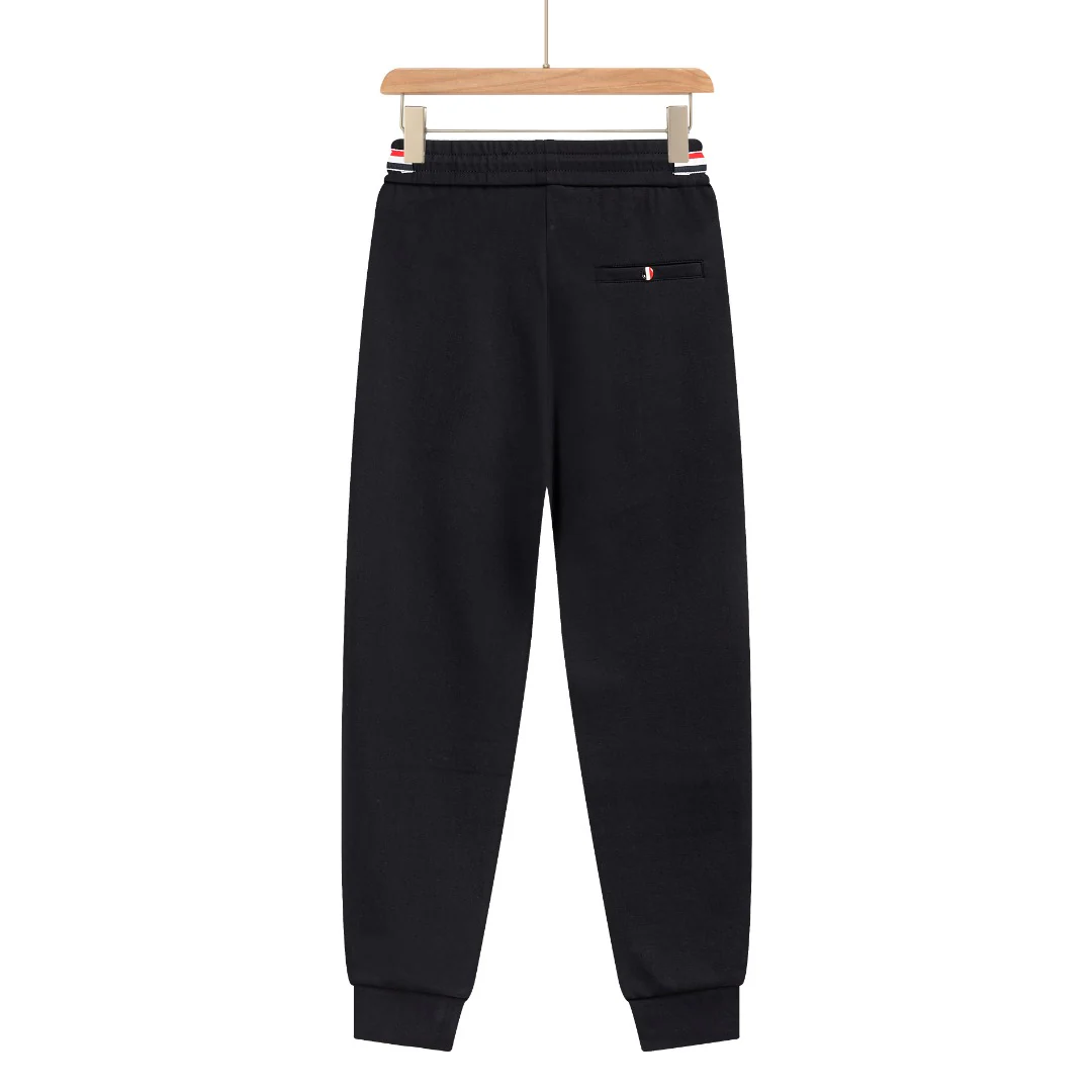 Embroidery cotton drawstring trousers