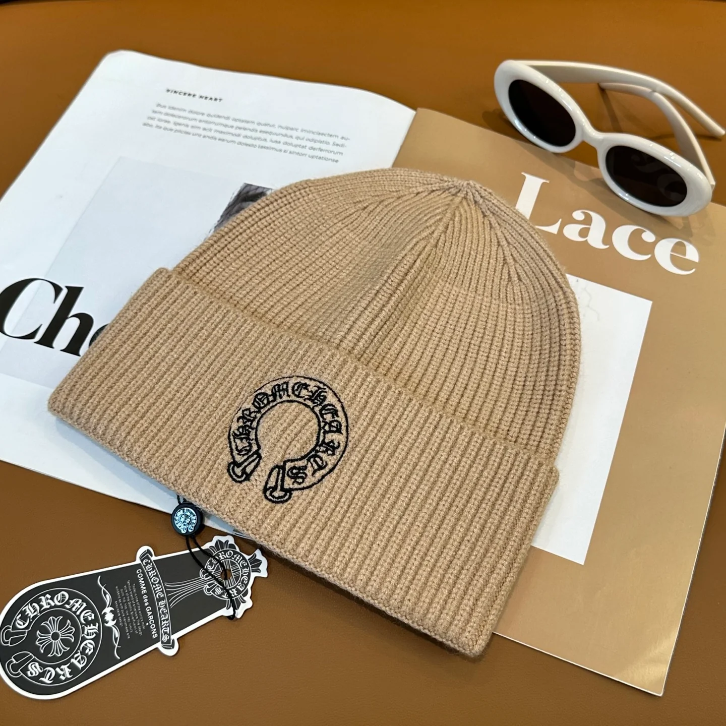 Embroidered Cashmere Knitted  Beanie