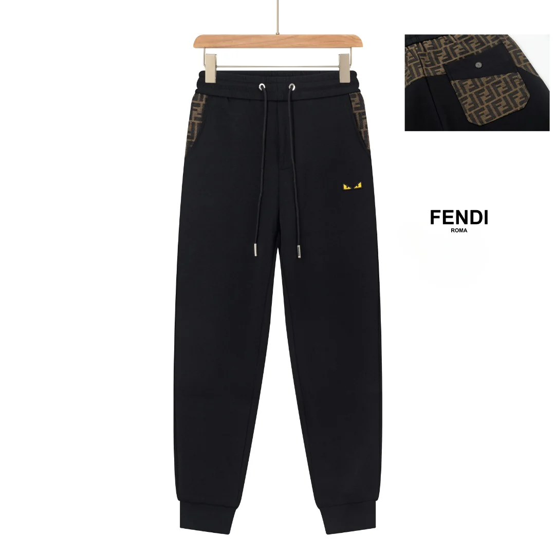 Embroidered eye drawstring trousers
