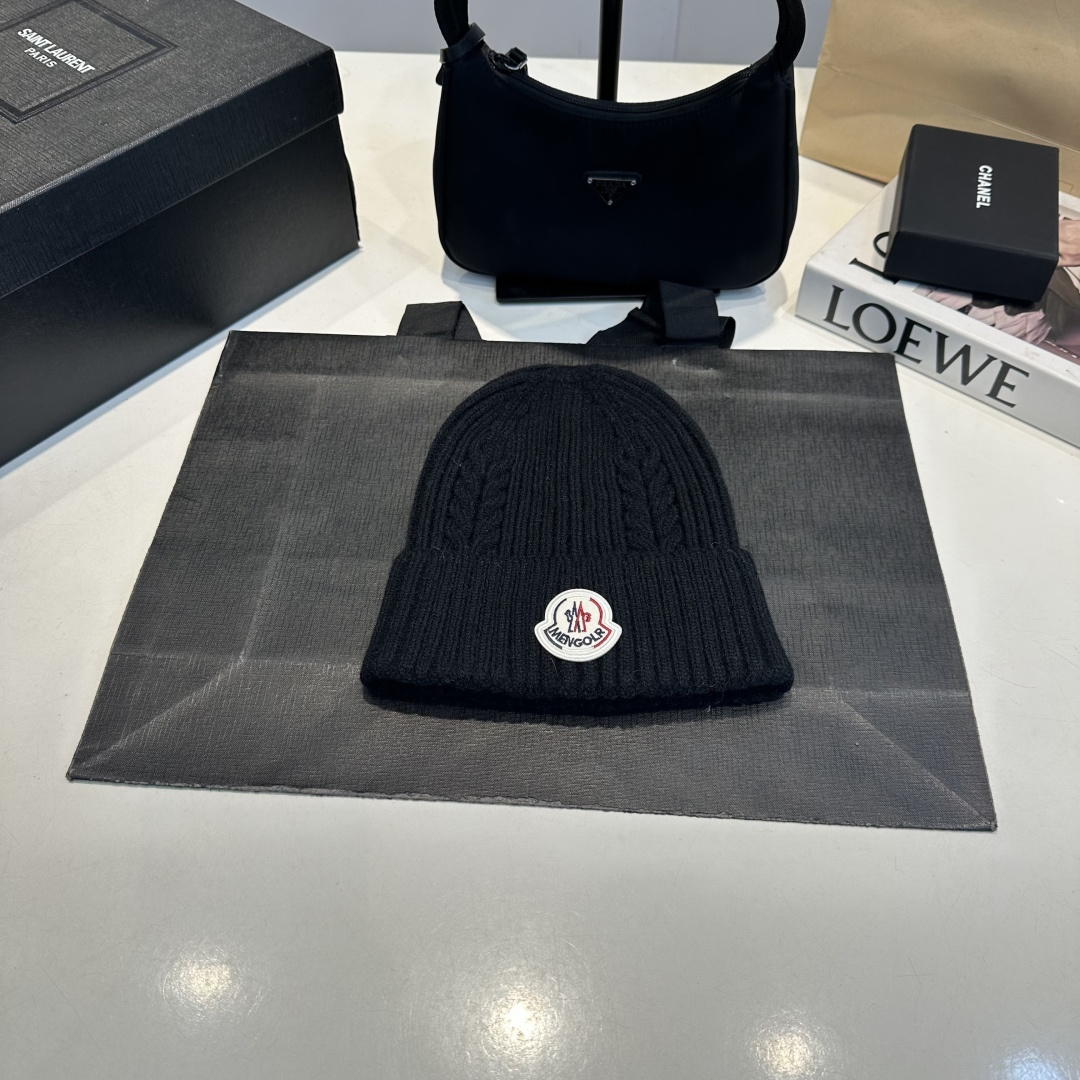 Versatile embroidered cashmere knit beanie