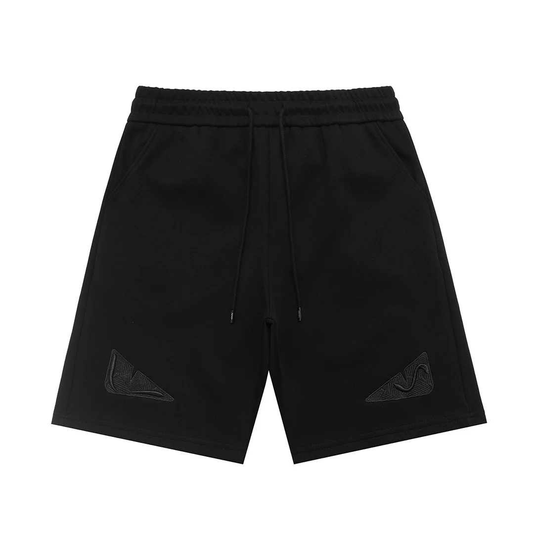 Embroidered cotton shorts