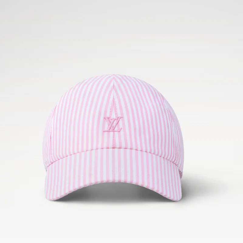 Striped embroidered baseball cap