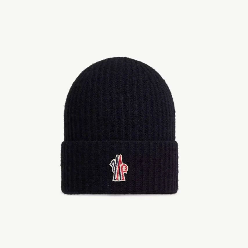 Embroidered cashmere knitted hat