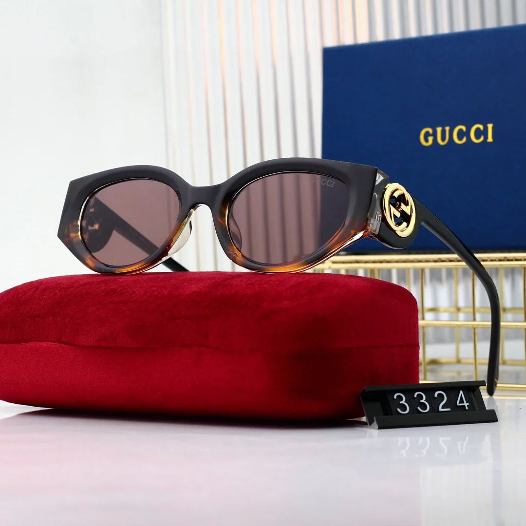 5 colors thin gold rim big logo sunglasses 546456