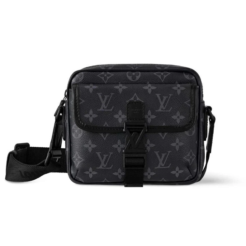 Black Floral Men's Classic Messenger Bag
