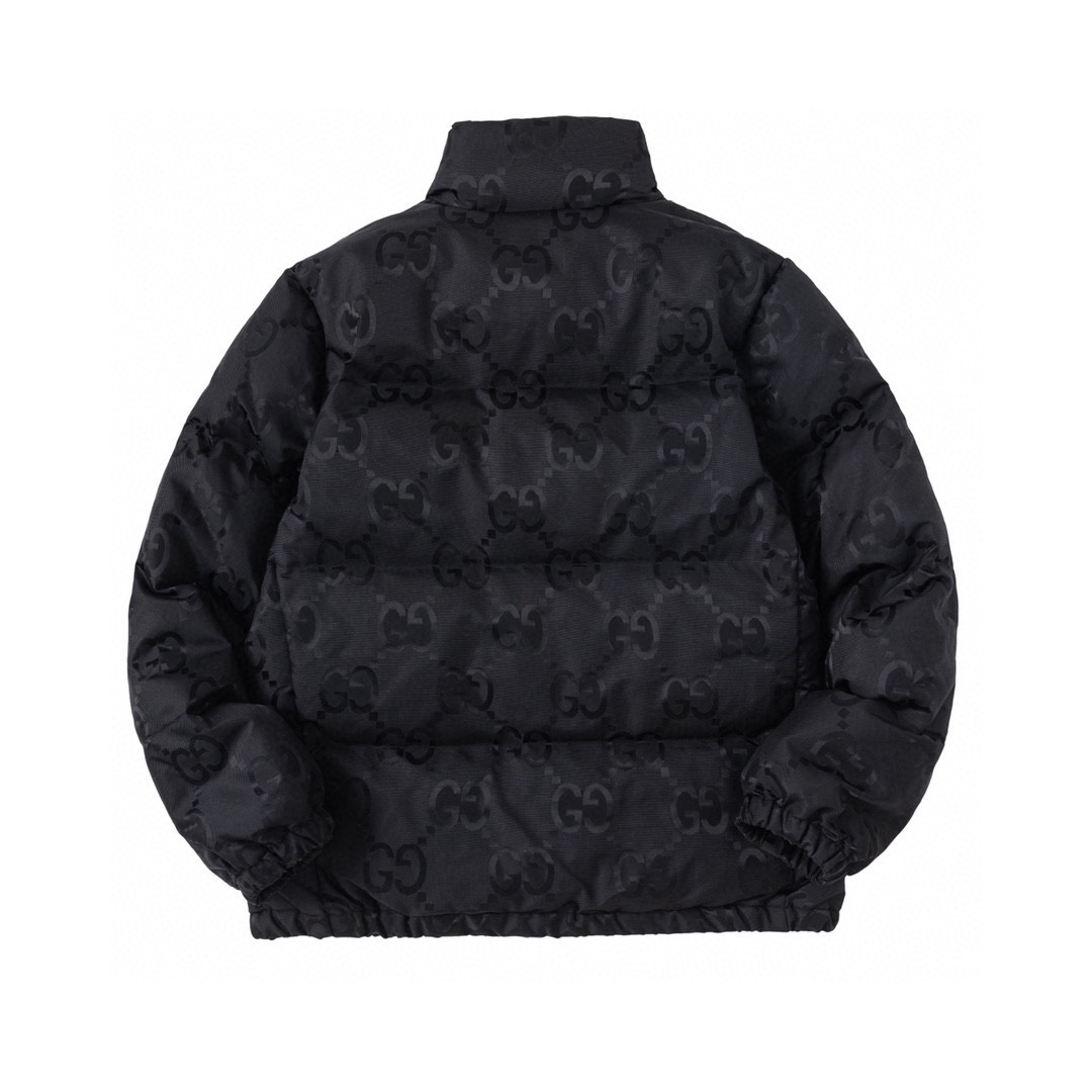 Jacquard stand-up collar down jacket
