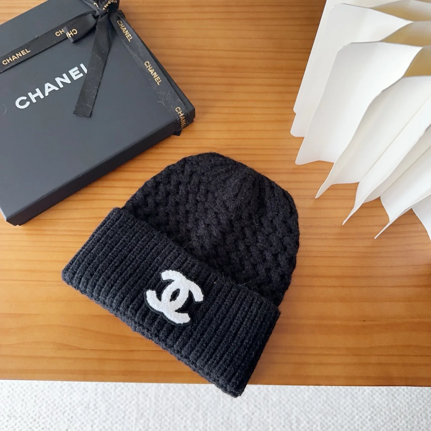 Embroidered Wool Knit Beanie