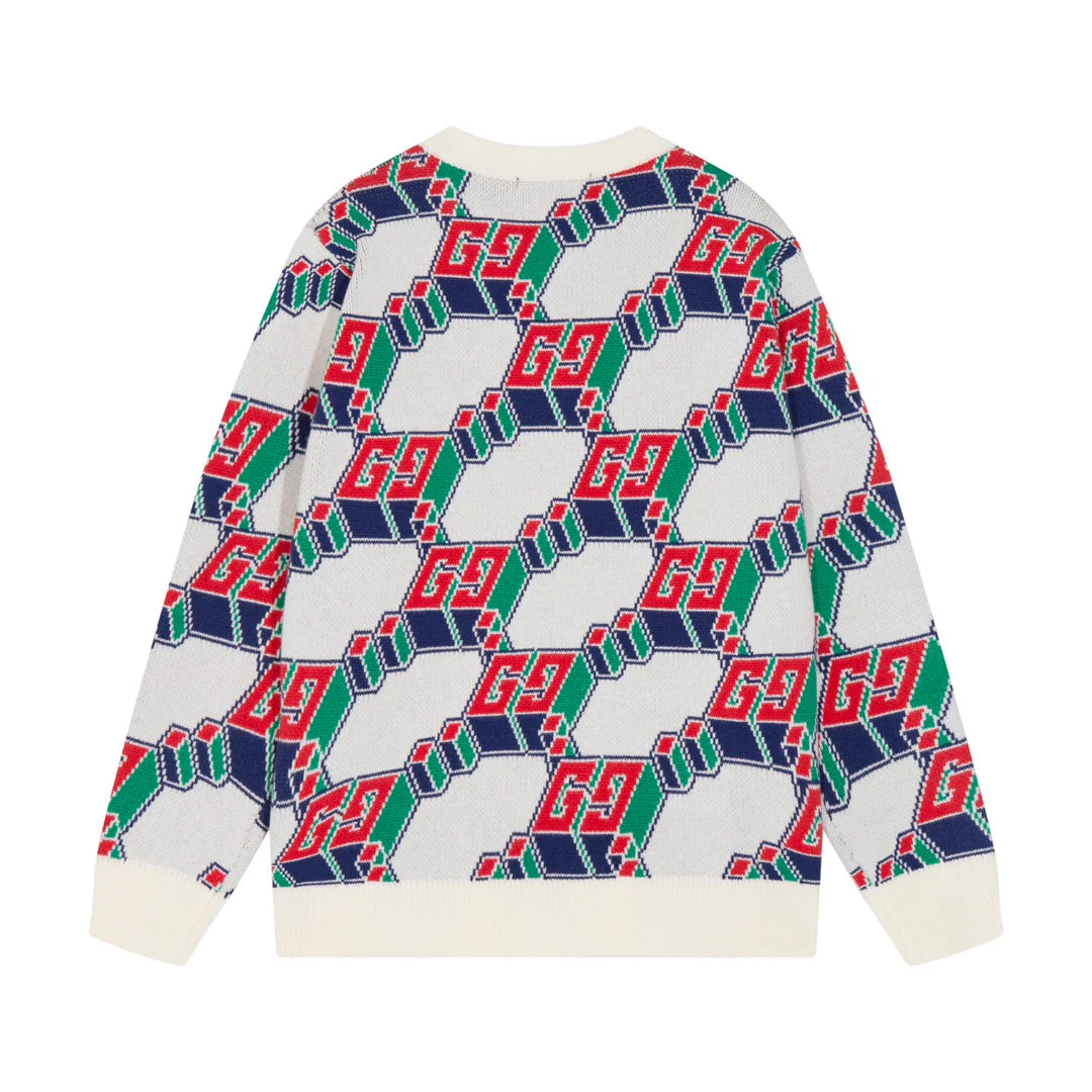 Jacquard-knit cashmere sweatshirt