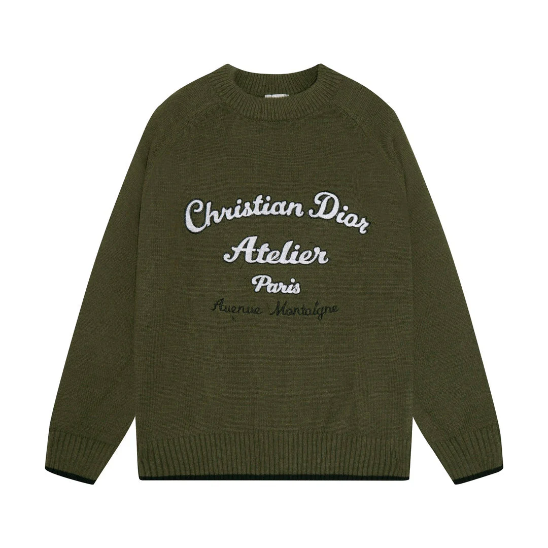 Knitted embroidered cashmere sweatshirt