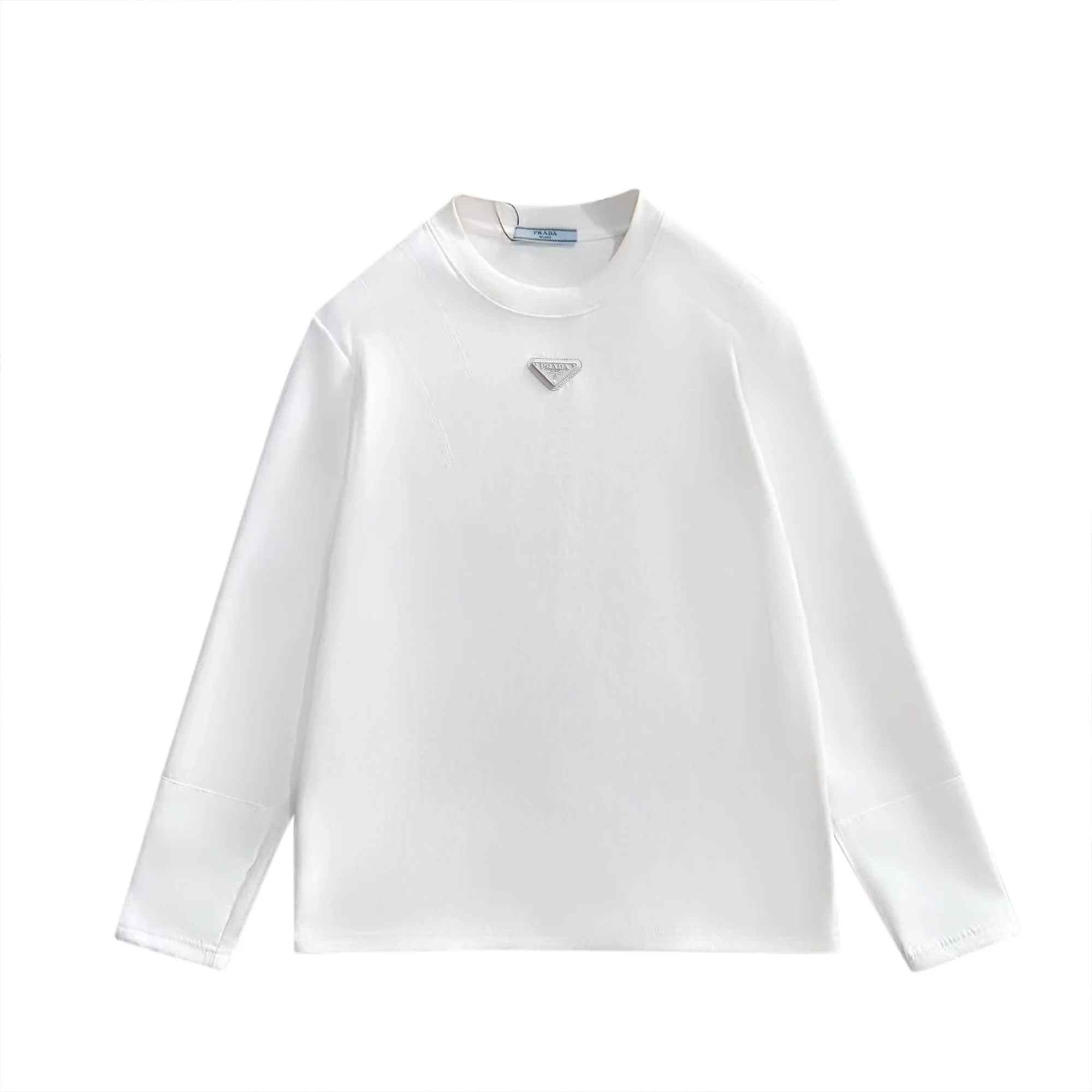 Woven Splicing Long Sleeve T-Shirt