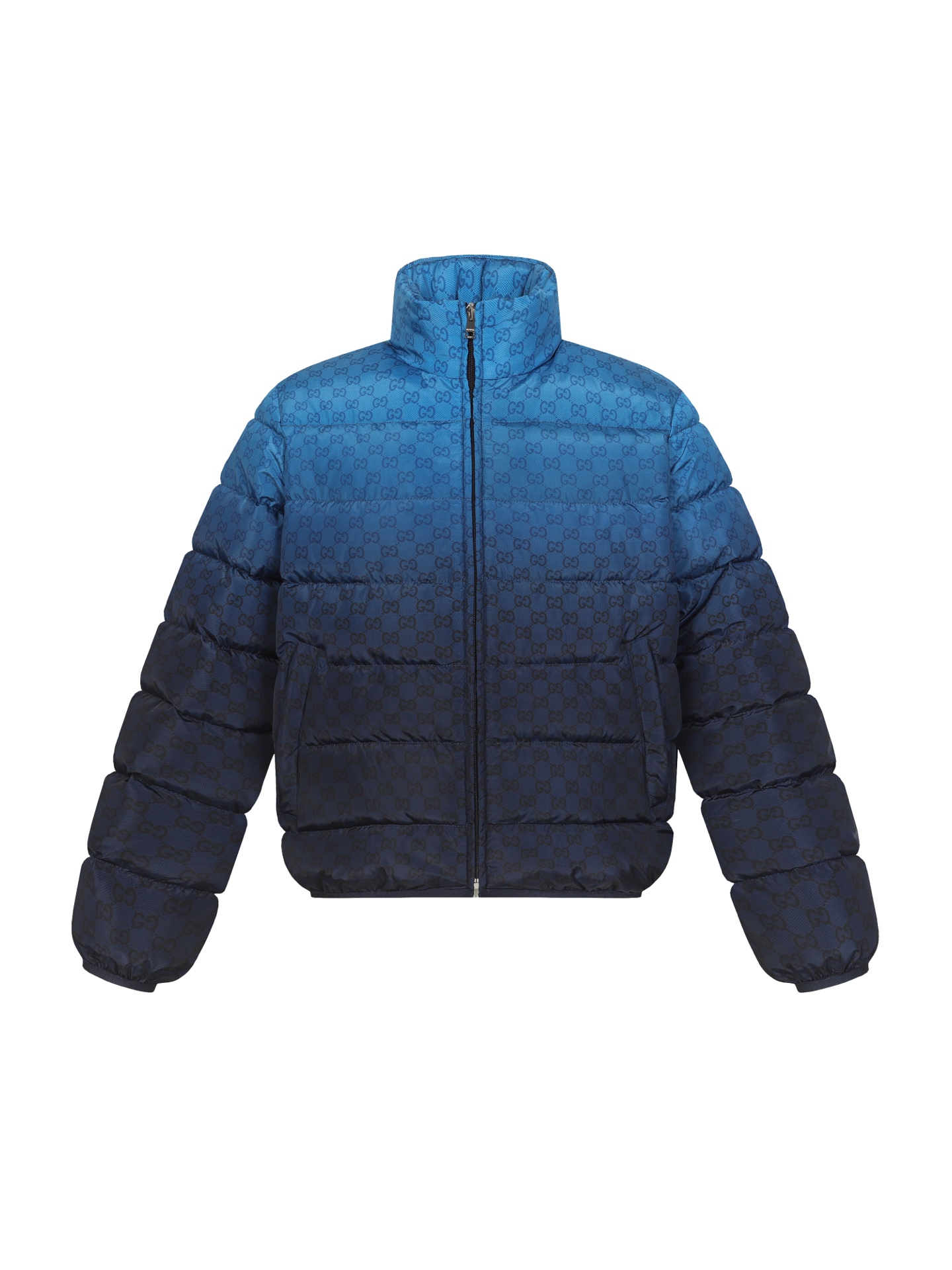 Printed plain weave poplin down jacket