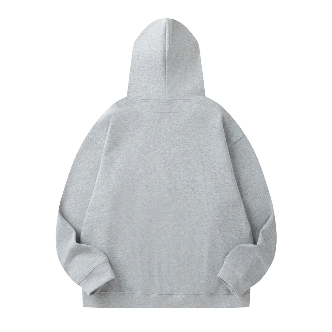 Embroidered zip-up sweatshirt jacket