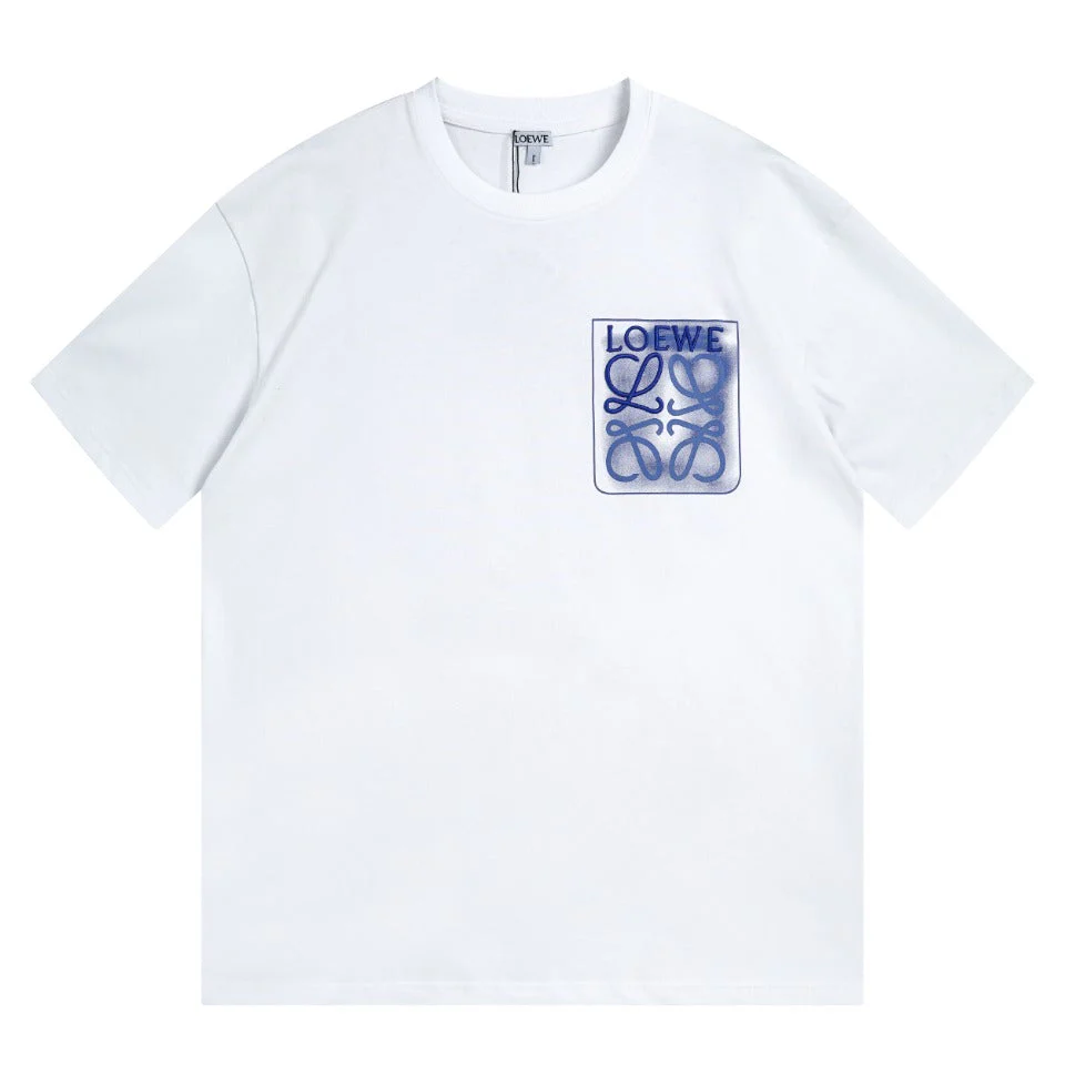 Pocket embroidery print T-shirt