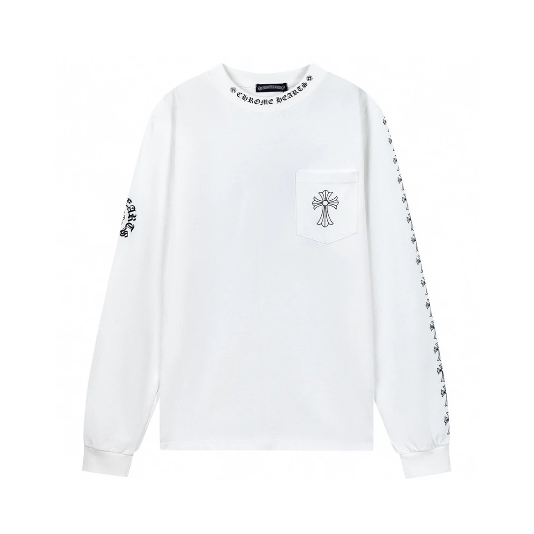 Printed cotton long-sleeved T-shirt