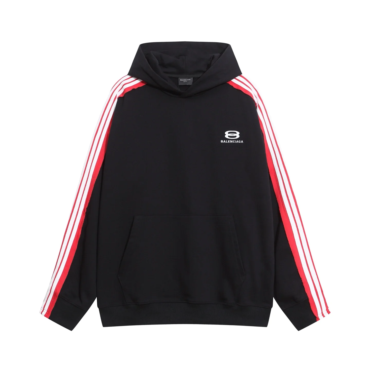 Embroidered cotton hooded sweatshirt