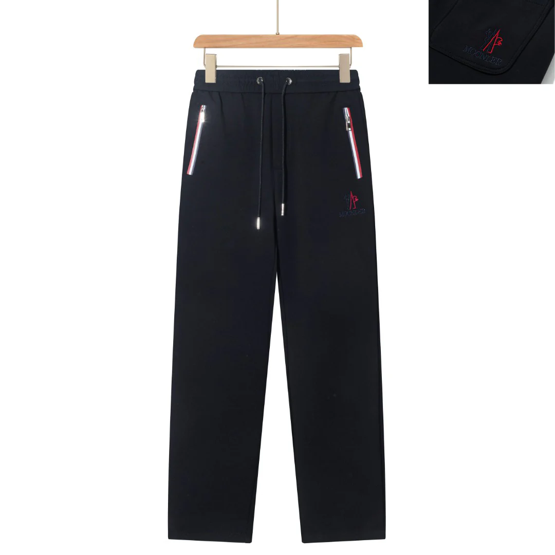 Colorful embroidered cotton drawstring trousers