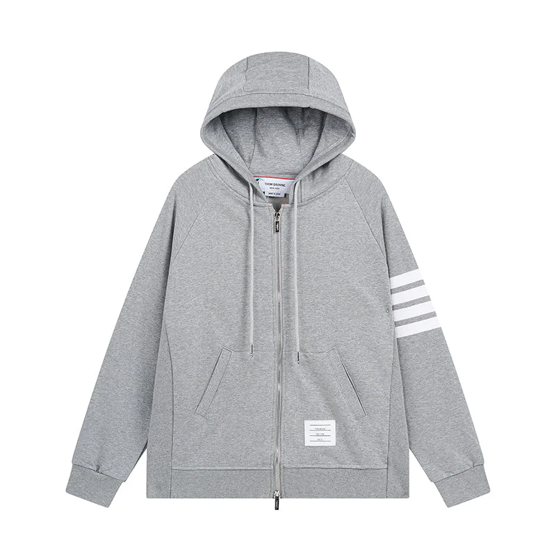 Knitted cashmere zip-up hoodie