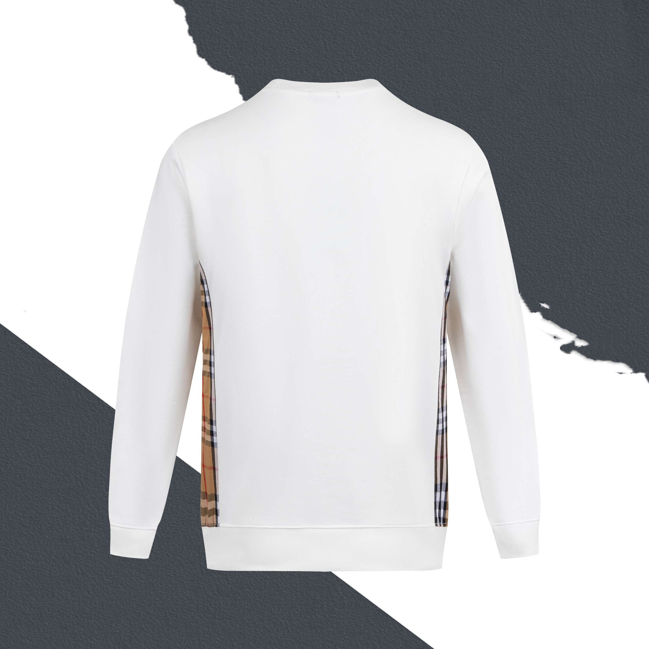 Silicone Letter Check Crew Neck Sweatshirt