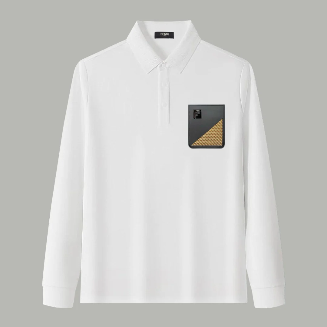 Pocket lapel polo long-sleeved T-shirt