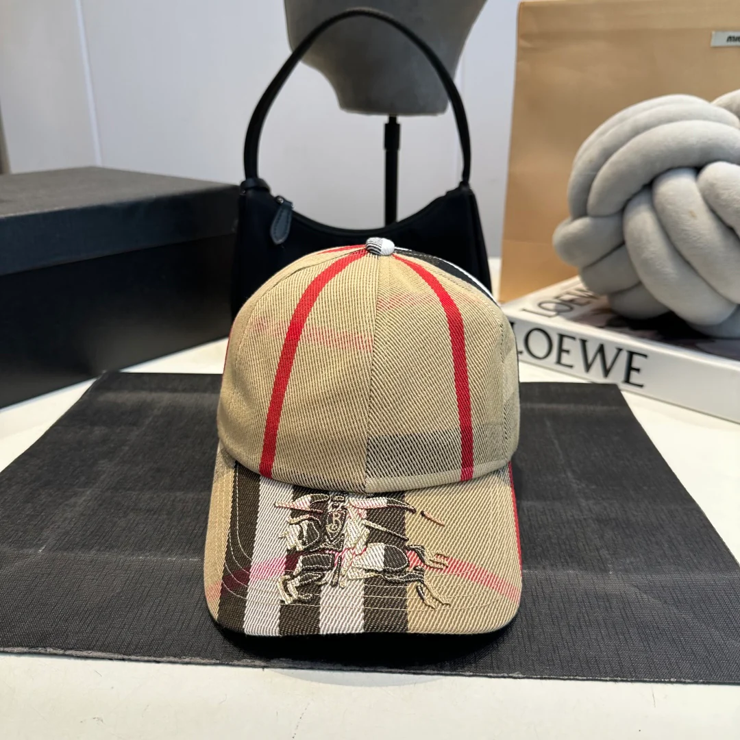 Plaid embroidered baseball cap