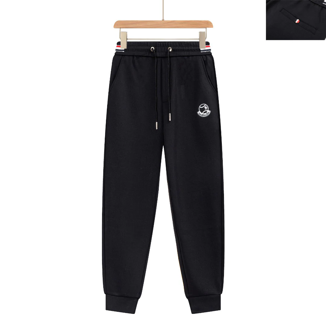 Embroidery cotton drawstring trousers