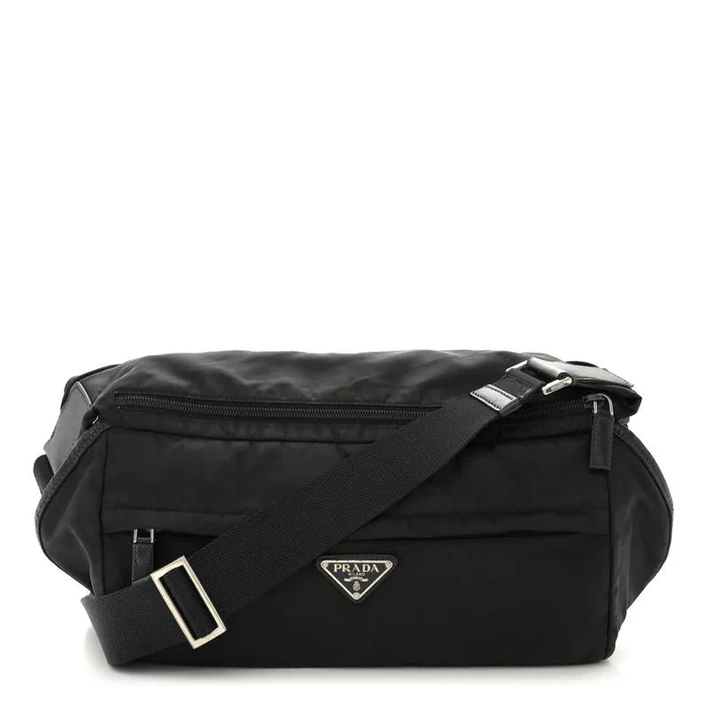 Nylon And Leather Shoulder Bag