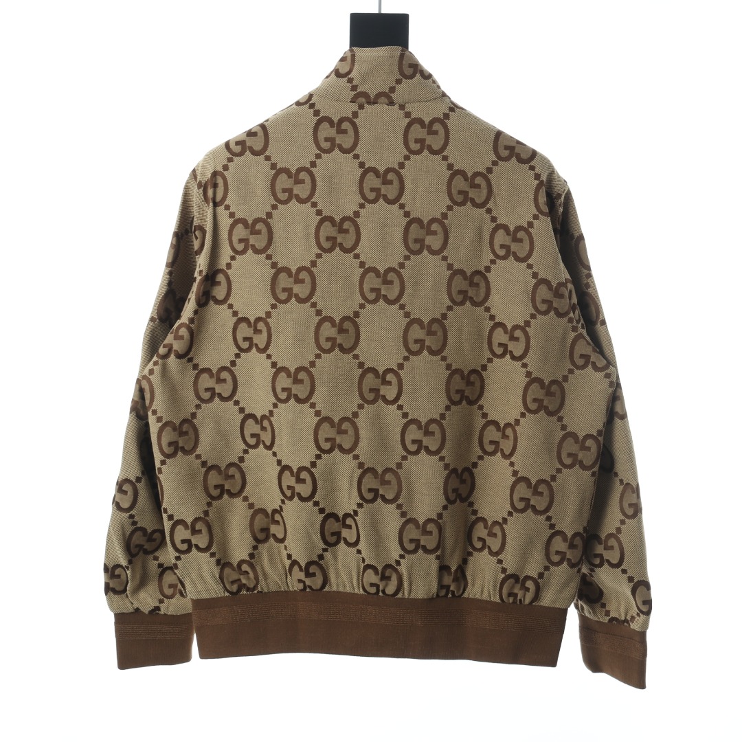 All-over print canvas stand-collar jacket