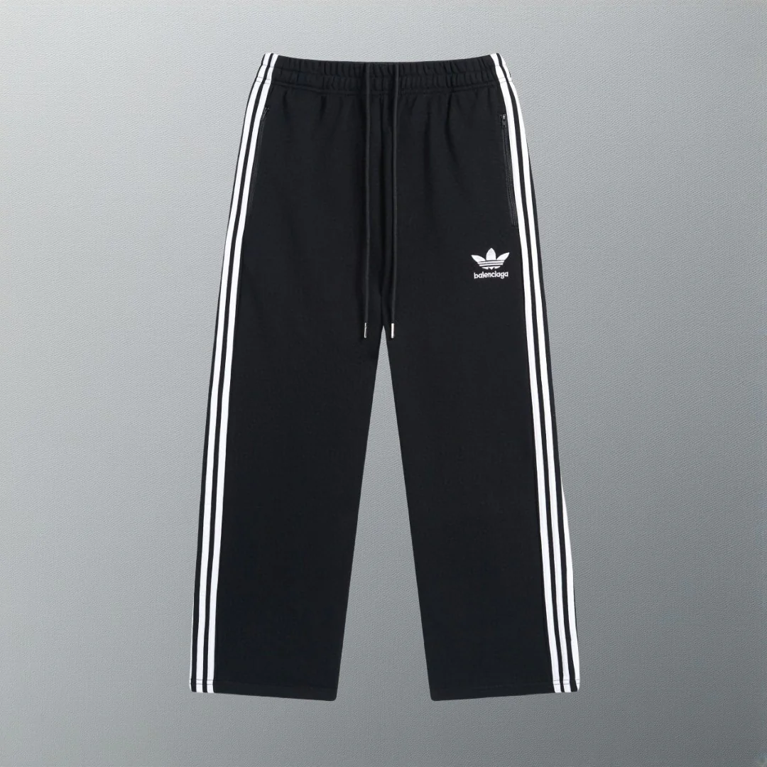 Embroidered cotton drawstring trousers